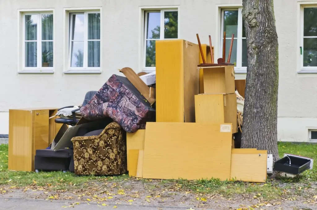 Residential junk removal service clearing boxes and household items in Cibolo, TX